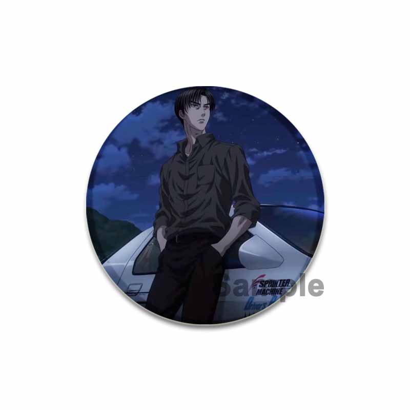 32/44/58MM Initial D Anime Enamel Pins for Clothes Bag Decor Round Cartoon Brooches On Backpack Racing Badge Jewelry Gift Accessory