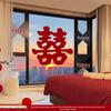 Wedding Double Happiness Stickers Set: Room, Window, Door & Engagement Decorations