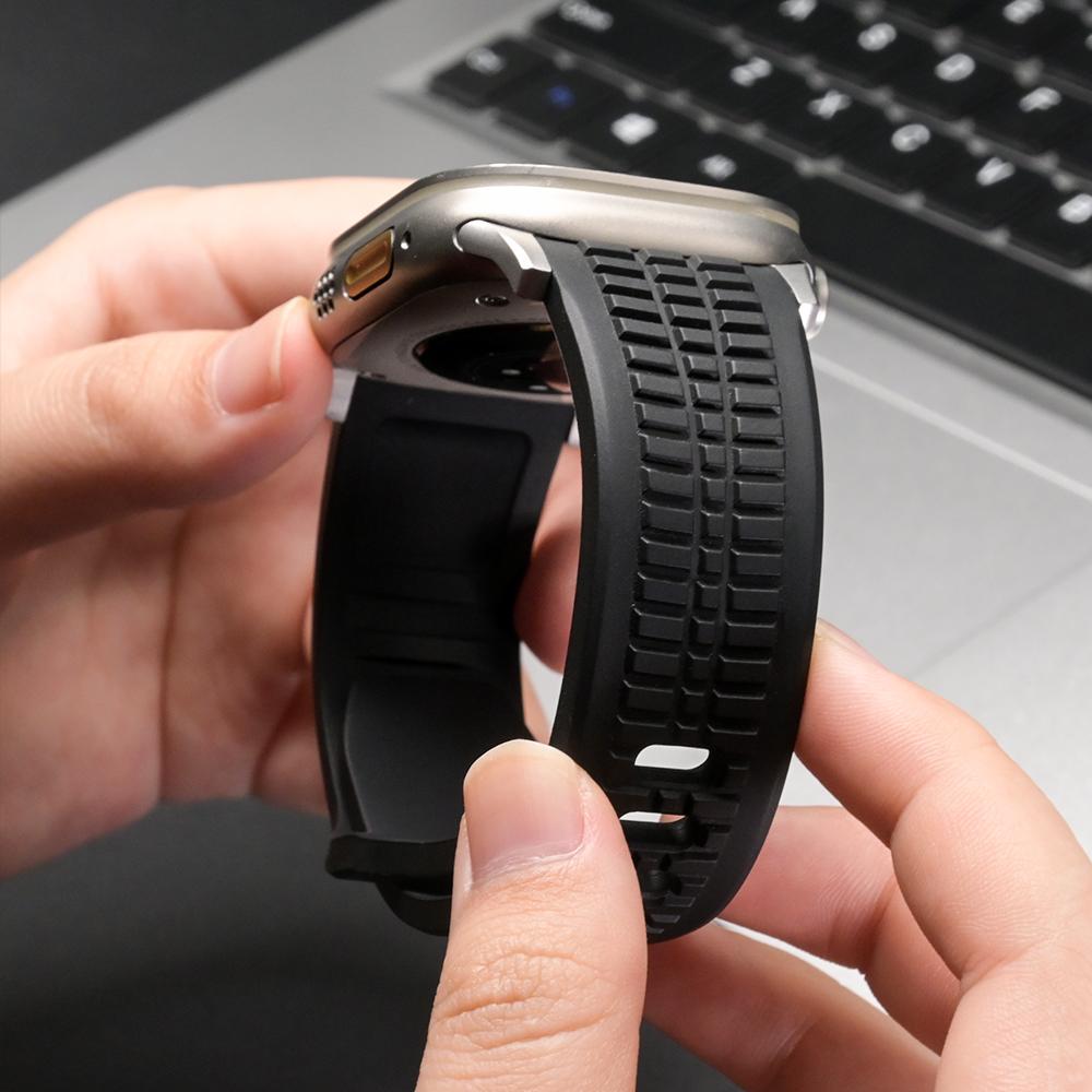 Мужской силиконовый ремешок для Apple Watch Ultra 3 49 мм Серии 11 10 46 мм Спортивный ремешок для Iwatch 9 8 7 45 мм 5 6 SE 3 44 мм Браслет Correa