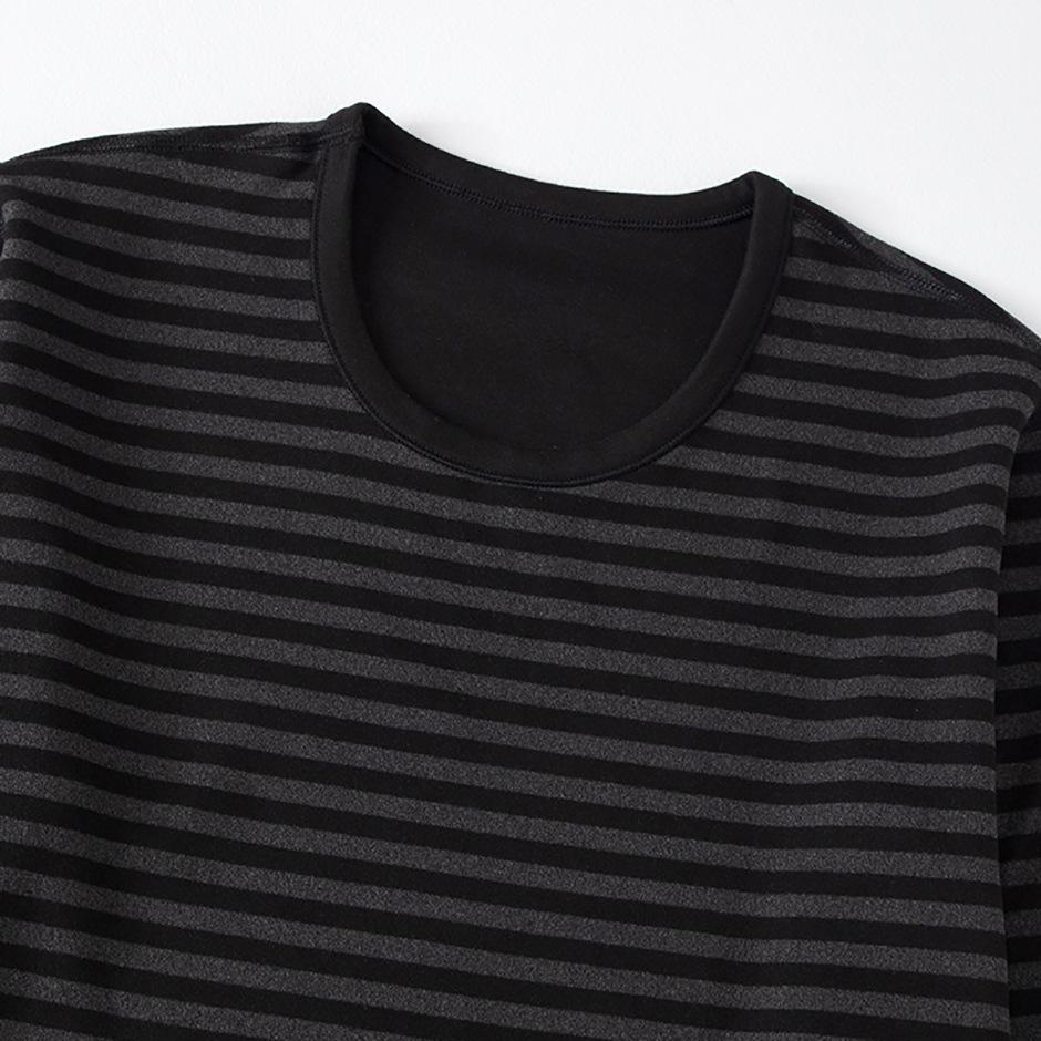 Мужское зимнее термобелье большого размера в полоску, утепленное мужское весенне-осеннее осеннее белье и комплект брюк