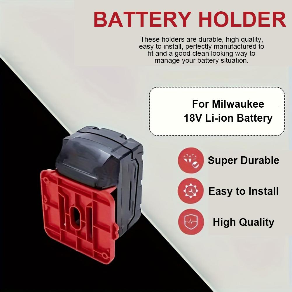 5pcs Battery Holder Battery Rack for Milwaukee M18 18V Battery Storage Battery Dock Mount for Work Vans Shelves And Toolboxes