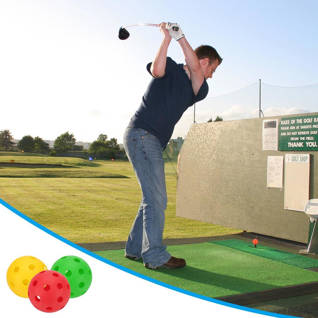 PATIKIL Golf Practice Pack of 72mm Limited Flight Plastic Golf Training Hollow Airflow Golf Balls for Driving Range Swing for Pets Balls, 6, Balls,