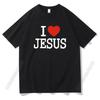 I Love Jesus Oversize Font Print T-Shirt Couples Korean Trend Shrink Proof Female T Shirt Men Women Harajuku Tshirt