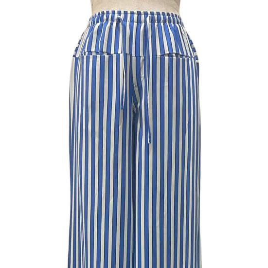 Женские брюки с завязками на резинке и широкими штанинами, контрастные цветные полосатые принты, низкая талия, повседневные пляжные брюки для отпуска