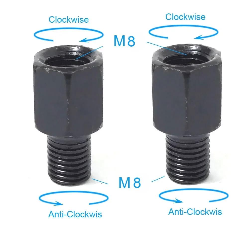 Винт для конверсии мотоциклетного зеркала M8 M10 Пара Черный 10 мм 8 мм Болт для конверсии зеркал заднего вида По часовой стрелке Универсальная модифицированная деталь