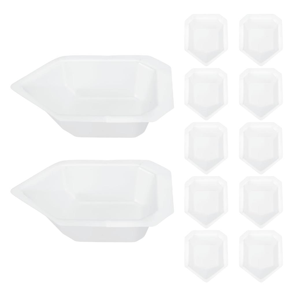 PATIKIL Boat-Shaped Measuring Dishes, Set of 12, Plastic, 500mL, Small Disposable Scale Trays, Anti-Static, Measuring Dishes for Liquids and Powders,