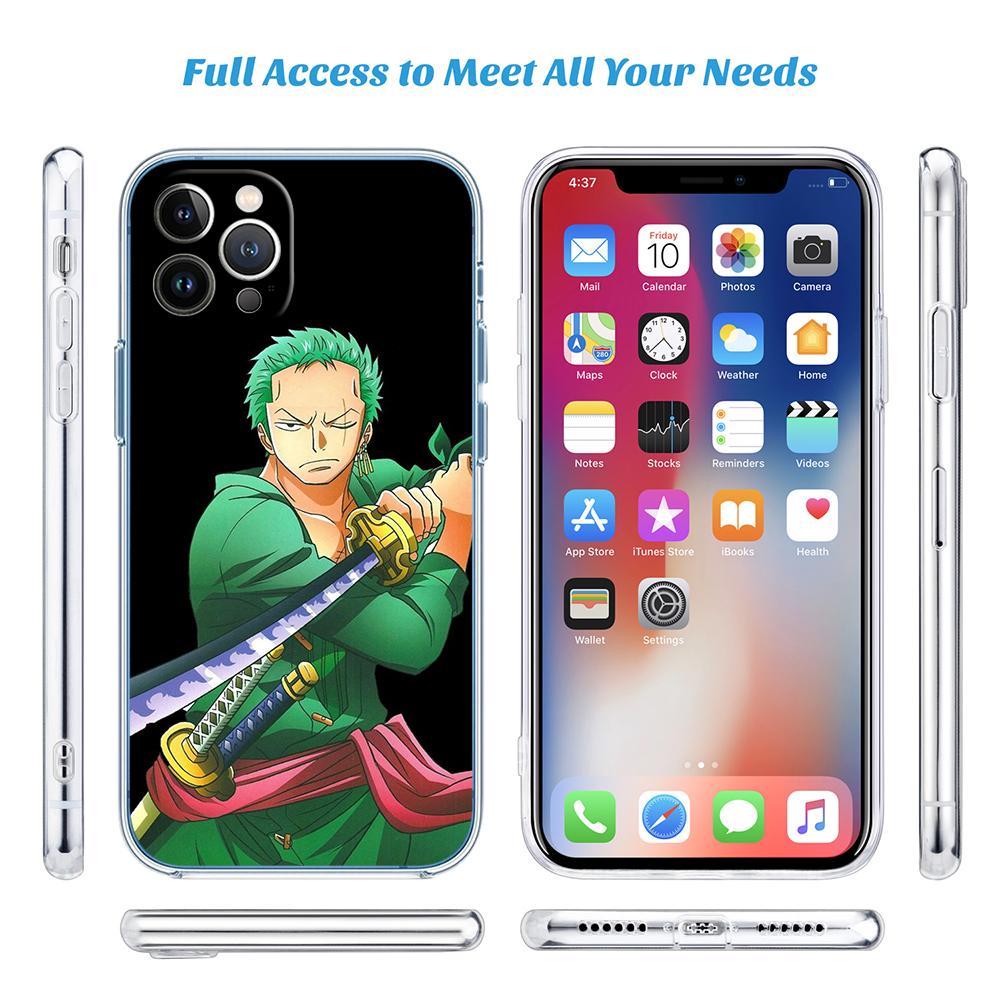 One Piece Zoro Soft Shell Transparent Phone Case for Motorola Moto G7 G8 G9 G84 G85 G73 G24 G15 Z2 Play Power Plus