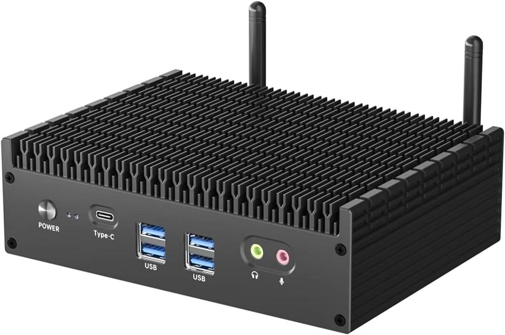 Skynew Mini PC Desktop PC Fanless Commercial Use Industrial Windows11pro Intel 16GB DDR5 512GB Nvme SSD Small Lightweight Power Saving Portable Low