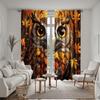2pcs Set HD Maple Owl Decorative Curtain Yellow Tie Digital Printed Curtain Home Decoration Style Decoration Living Room Bedr