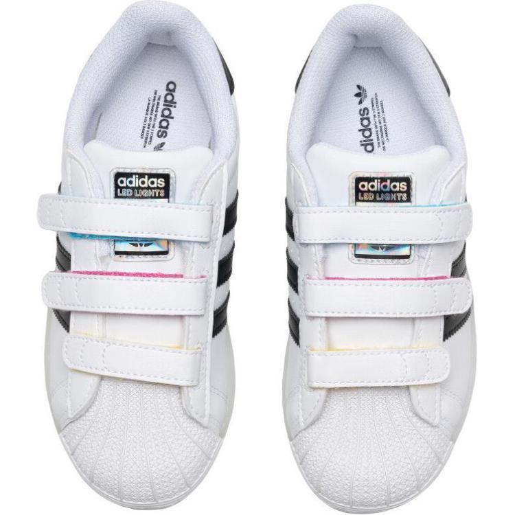 adidas Оригиналы SUPERSTAR Синтетическая кожа Устойчивая к истиранию Низкие Скейтбордические кроссовки Белый Детские JI0506