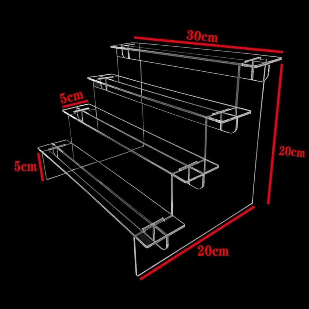 1-5 Tier Acrylic Display Stand Transparent Ladder Display Riser Rack For Cupcake Perfume Jewelry Doll Figures Décor Organizer