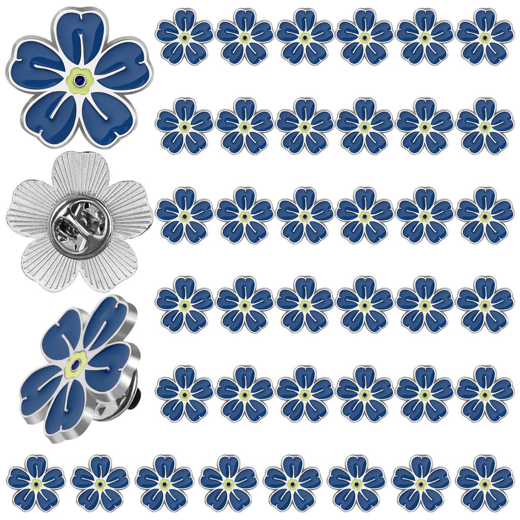 Значок-булавка «Незабудка» Памятные значки Оптом Празднование жизни Похоронные сувениры Болезнь Альцгеймера Деменция Цветок незабудки Значок на лацкан