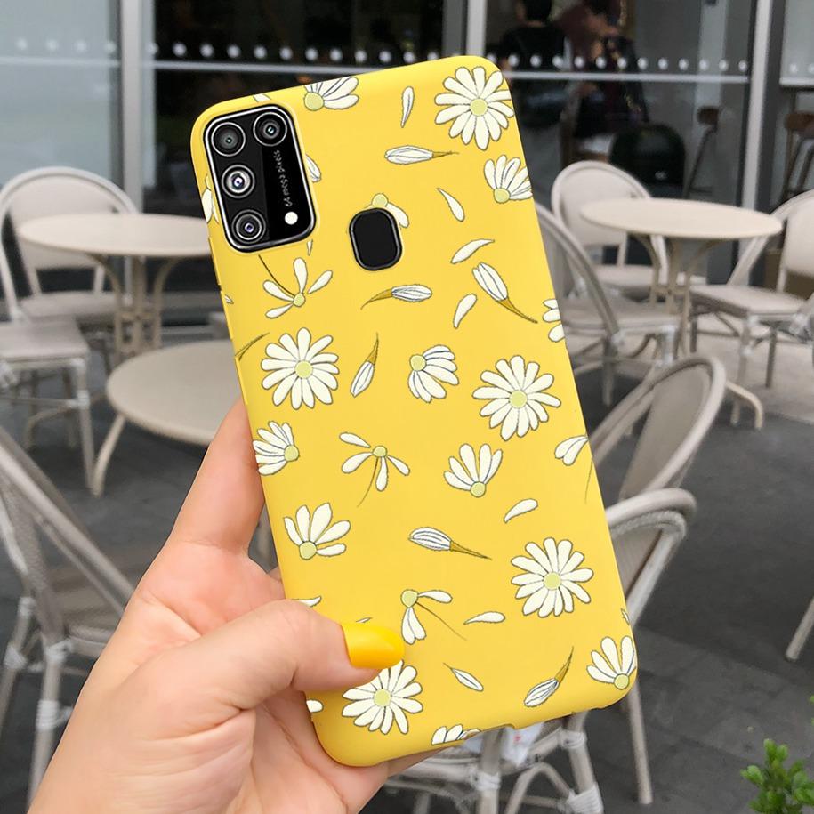 Силиконовый чехол для Samsung M31 M 31 Чехол Свежий Цветок Перо Ударопрочный Чехол для Телефона для Samsung Galaxy M31s M31 s M315 M317 Etui