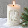 Christmas Series Santa Claus Silicone Candle Mold Handmade Scented Plaster Resin Mould Relief Cylinder Xmas Candle Molds