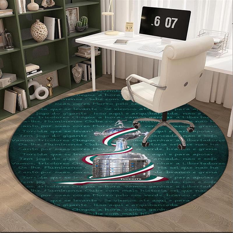1PC round rug Flumi-nense Football Club Printed Round Area Rug ,Rug For Home Office, Round Chair Rug, Decorative Carpet Fan gifts Christmas gift