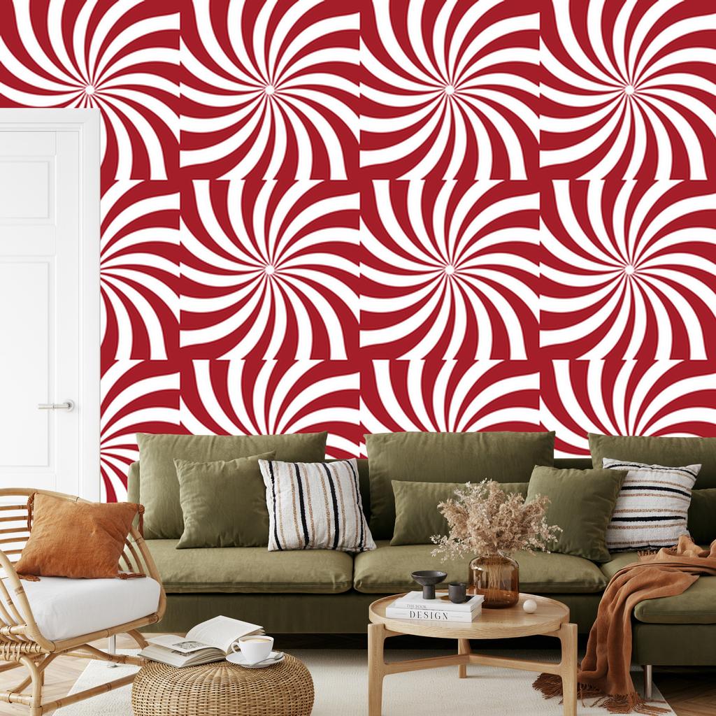 Hippie background wallpaper red, white and coral 50x1000