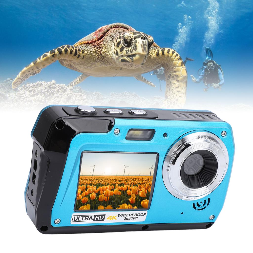 4K Подводная камера 11 футов Водонепроницаемая 56 МП Автофокус Двойной экран Селфи Подводная камера для Сн