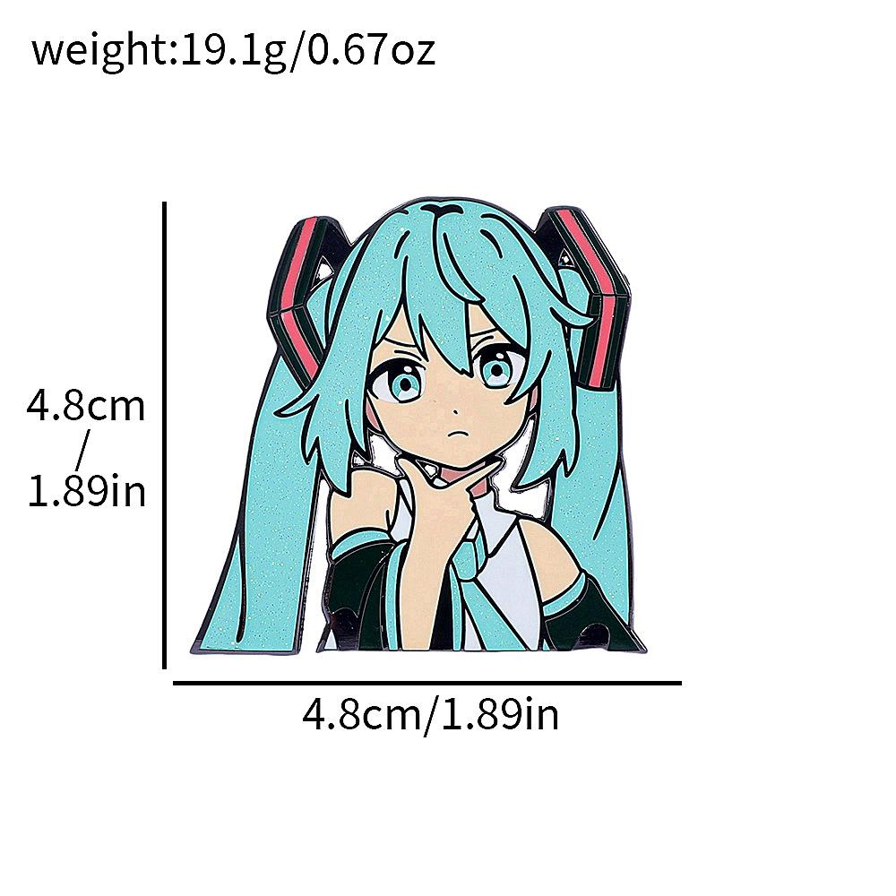 Японский виртуальный певец изображение металлический значок Hatsune Miku эмалевая эмалевая брошь аксессуары значок украшение