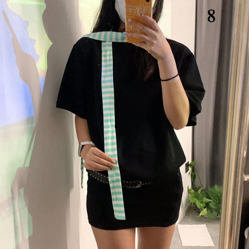 Fashion Striped Women Skinny Scarf Thin Long Tie Scarf Y2k Style Neckerchief For Girls Narrow Choker Streamer Headbands Hot