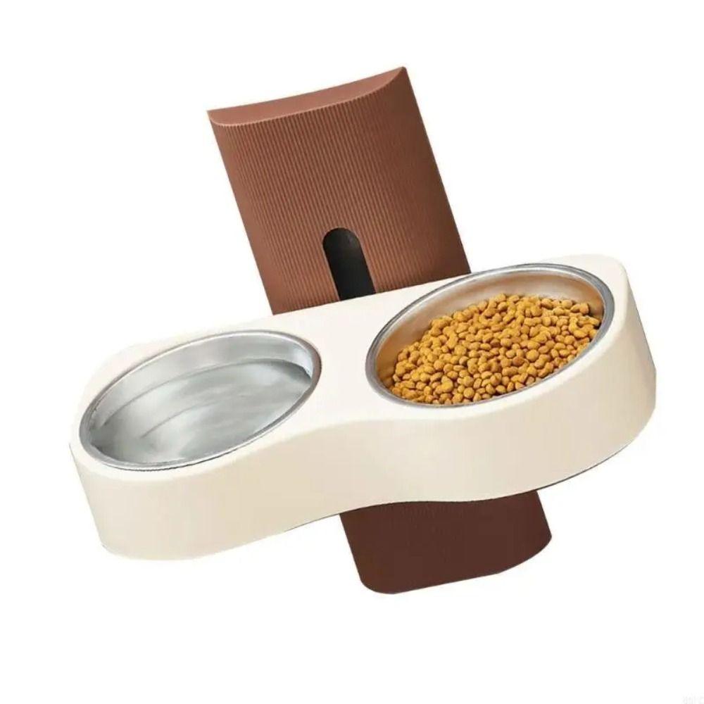 Space Saving Dog Eatting Bowl Double Bowl Pet Feeding Bowl Cats Watering Bowl for Small Dogs