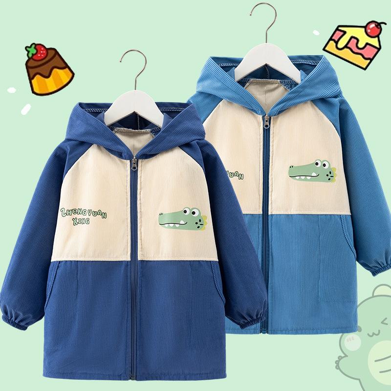 Детский комбинезон-пуховик среднего и большого размера - Водонепроницаемый, грязеотталкивающий, осенне-зимний, детский сад, верхняя одежда, фартук для мальчиков