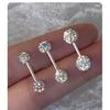Korean Women's Earrings: Zircon Bone Studs, Diamond Stacking Piercings, High-End Cochlear Style