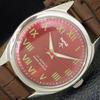 ВИНТАЖНЫЕ ЧАСЫ HMT С РУЧНЫМ ЗАВОДОМ, ИНДИЙСКИЕ МУЖСКИЕ ЧАСЫ С РИМСКИМИ ЦИФРАМИ, КРАСНЫЙ ЦВЕТ ЦИФЕРБЛАТА a702861-1