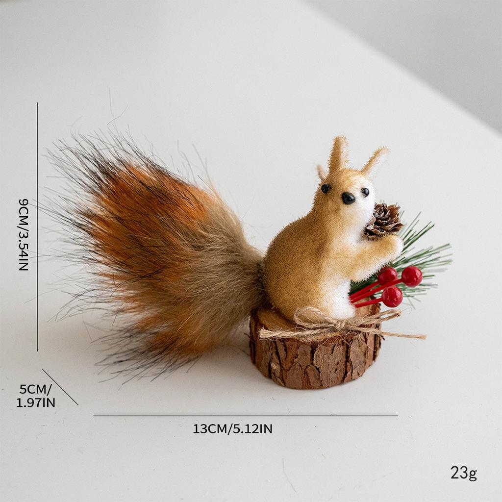 Christmas Squirrel Decoration Christmas Tree Pendant Party Decoration Cute Hairy Decorations