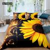 Пододеяльник с изображением подсолнуха, комплект постельного белья Queen, комплект постельного белья с изображением коровы, черно-белый абстрактный комплект постельного белья с изображением листьев растений, полиэстеровый пододеяльник
