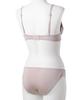 Inner Set Satin Flower Bra and Shorts Set for [Nissen] T-Shorts 3-Piece Women, Beige, D70/M