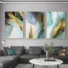 Nordic Abstract Gold Foil Wall Art Green Canvas Paintings Wall Decorative Picture Posters and Prints Living Room Home Decoration