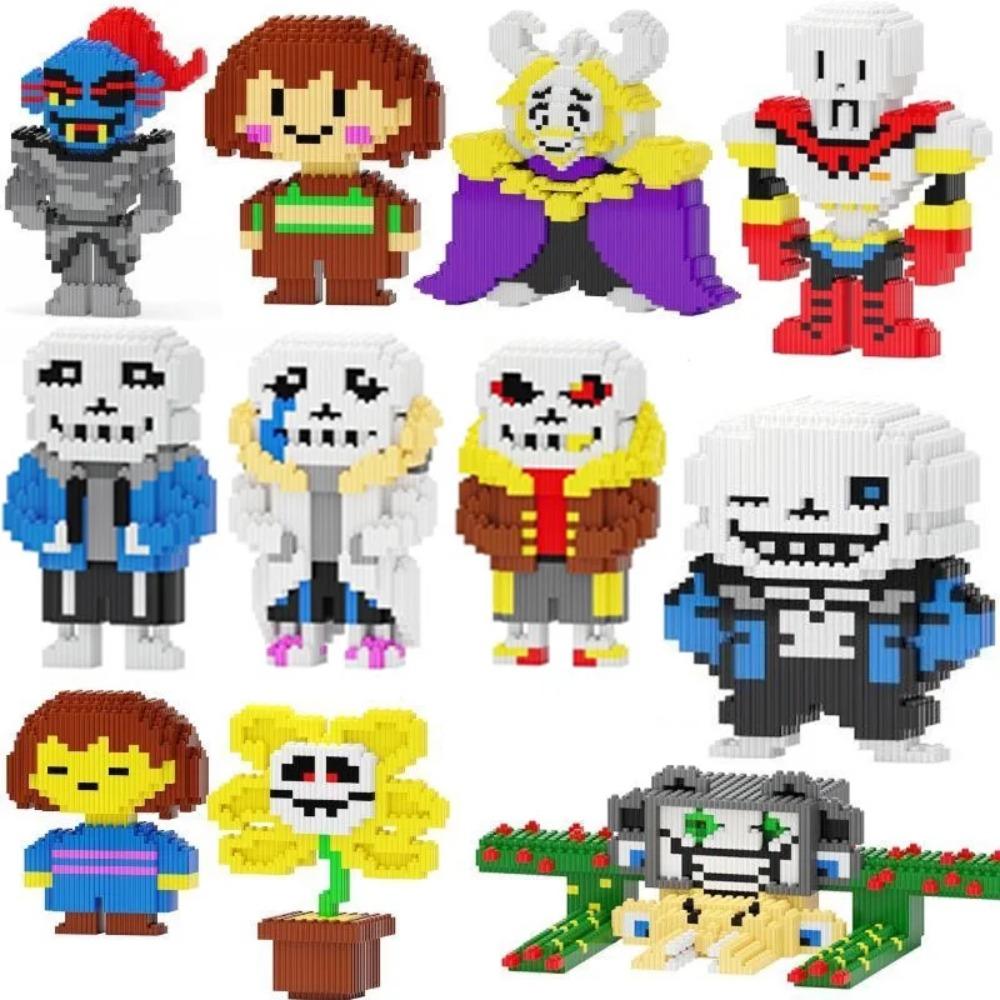 Undertale Санс Строительные Блоки Крест Кошмар Жнец Чернила Сон Скелет Монстр ABS Кубики Кукла Магические Блоки Игрушки Рождественский Подарок