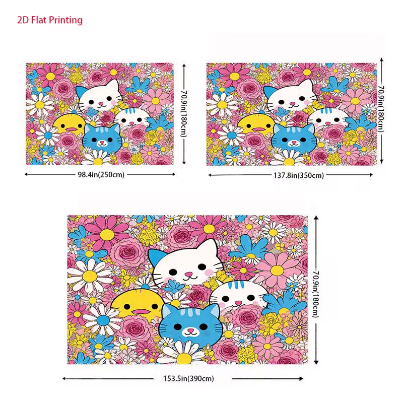 2D Bright Colorful Flower Cat Duck Backdrop Kids Themed Party Photography Background