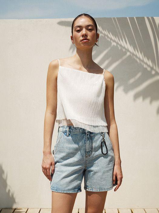 RE RHEE LOGO PLAQUE ONYX BEADED KEYRING