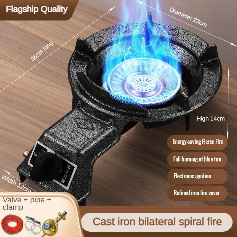 Household Low-pressure Thickened High Fire Stove Desktop Cast Iron Single Stove Kitchen Cooking Liquefied Gas Stove Black