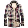 Autumn and Winter Men's Plaid Long-sleeved Shirt Plus Velvet Thickened Warm Shirt Plus Size Shirt Trend 1598
