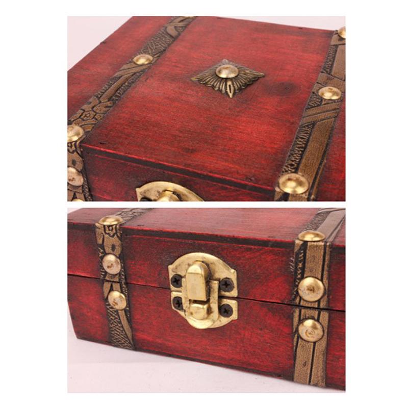 Ретро-коробка для хранения ювелирных изделий из дерева, деревянный органайзер для замка, ящик для хранения всякой всячины