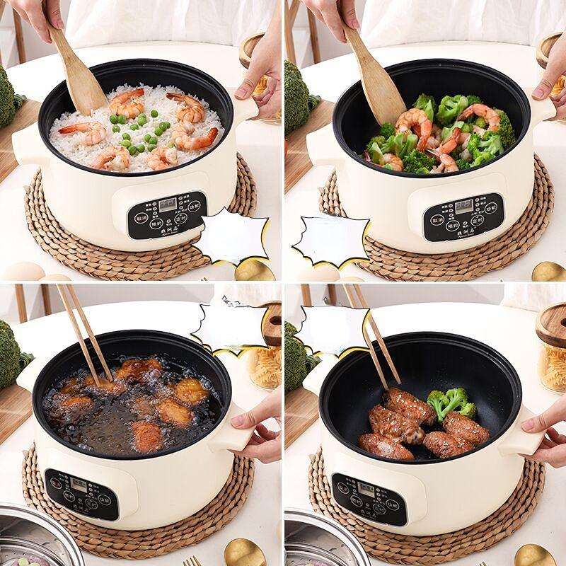 מחבת חשמלית רב תכליתית חשמלית Hot Pot מעונות סטודנטים מיני טייק אווי Hot Pot סיר חשמלי תקע אירופאי בריטי עם קערת אידוי