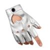 Women Men Dance Mittens Ladys Driving Dress Heart Mittens PU Leather Gloves Five Finger Gloves