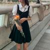 Винтажное цельное платье, корейское элегантное мини-платье с коротким рукавом Y2k, женское повседневное готическое черное платье, лето 2021, Kawaii Lolita