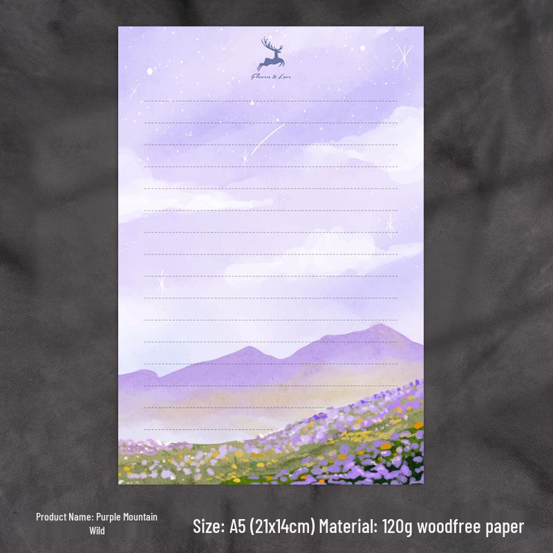 Романтическая бумага для писем в западном стиле формата А5 - Линованные и уплотненные листы для рукописей