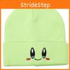 Plush Knit Cap With Big Eyed Smiling Face Embroidery Design For Outdoor Activities