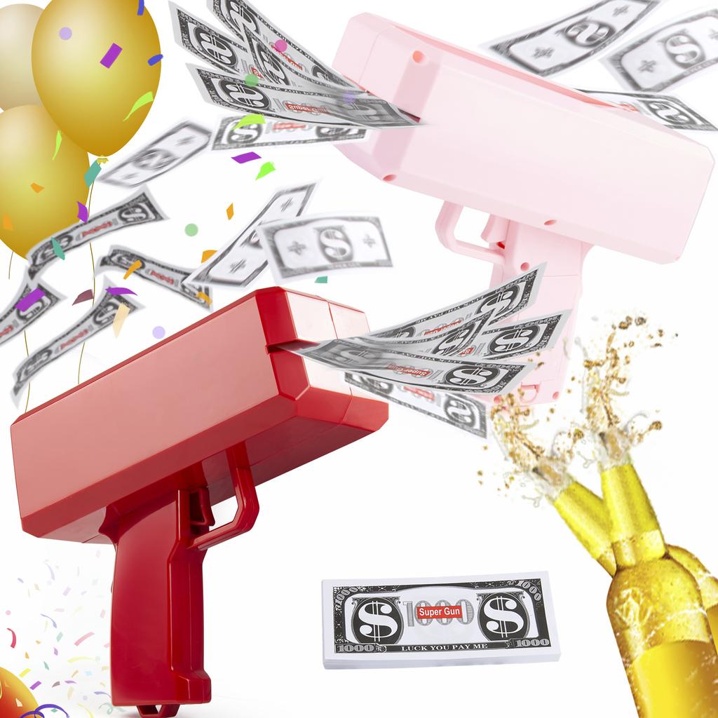 Оригинальная заводская поставка Новые игрушки-пистолеты для распыления странных денег, Распылитель денег в долларах США Глянцевая игра для вечеринки Свадебная машина для распыления денег