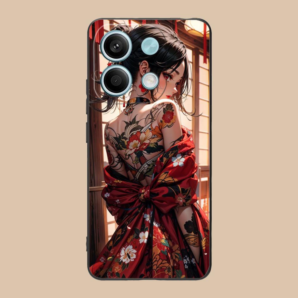 Fashion Tattoo Girl Mobile Phone Case for Xiaomi 15 14 13 12 Mi 11 T Ultra Lite Pro S X 5G Colorful Printing Cover Cover Pretty