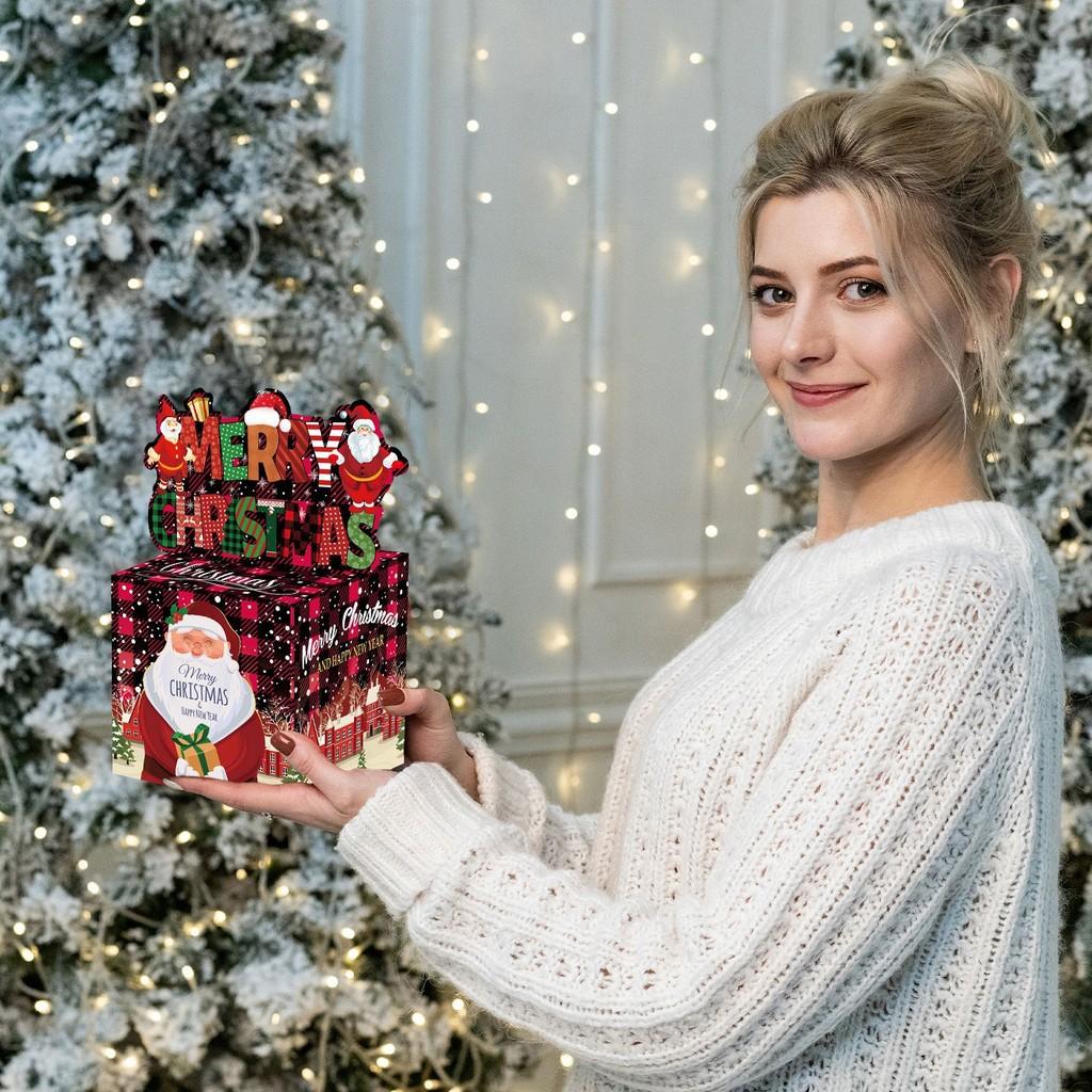 Подарок Санта Рождество Контейнер Мультяшный Дизайн Усиленная Крышка Мероприятия Праздник