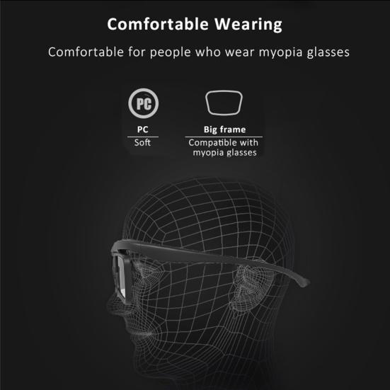 GetD GL1600 3D Очки с активным затвором с высоким коэффициентом пропускания Черные Четкое изображение Очки для просмотра фильмов