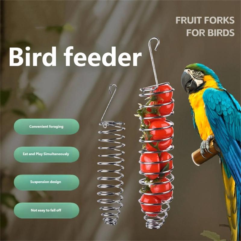 Parrots Cage Feeders Hollows Bird Food Holder with Hook Mounting for Easy Refill Chew Resistant Millets Storage for Parakeets