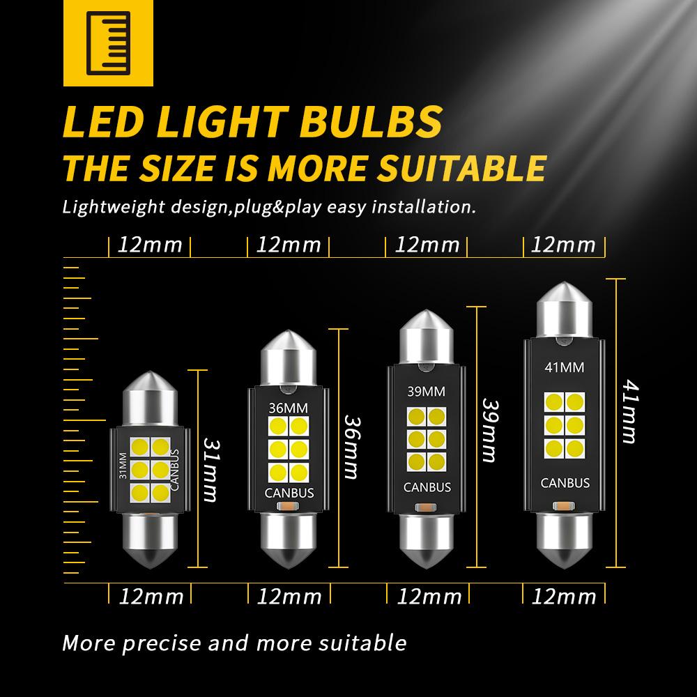 DXZ 10 шт. Festoon-31 мм C5W C10W светодиодные лампы Canbus 3030 6-SMD без ошибок салон автомобиля купольные лампы для чтения 12 В/24 В 3 Вт авто