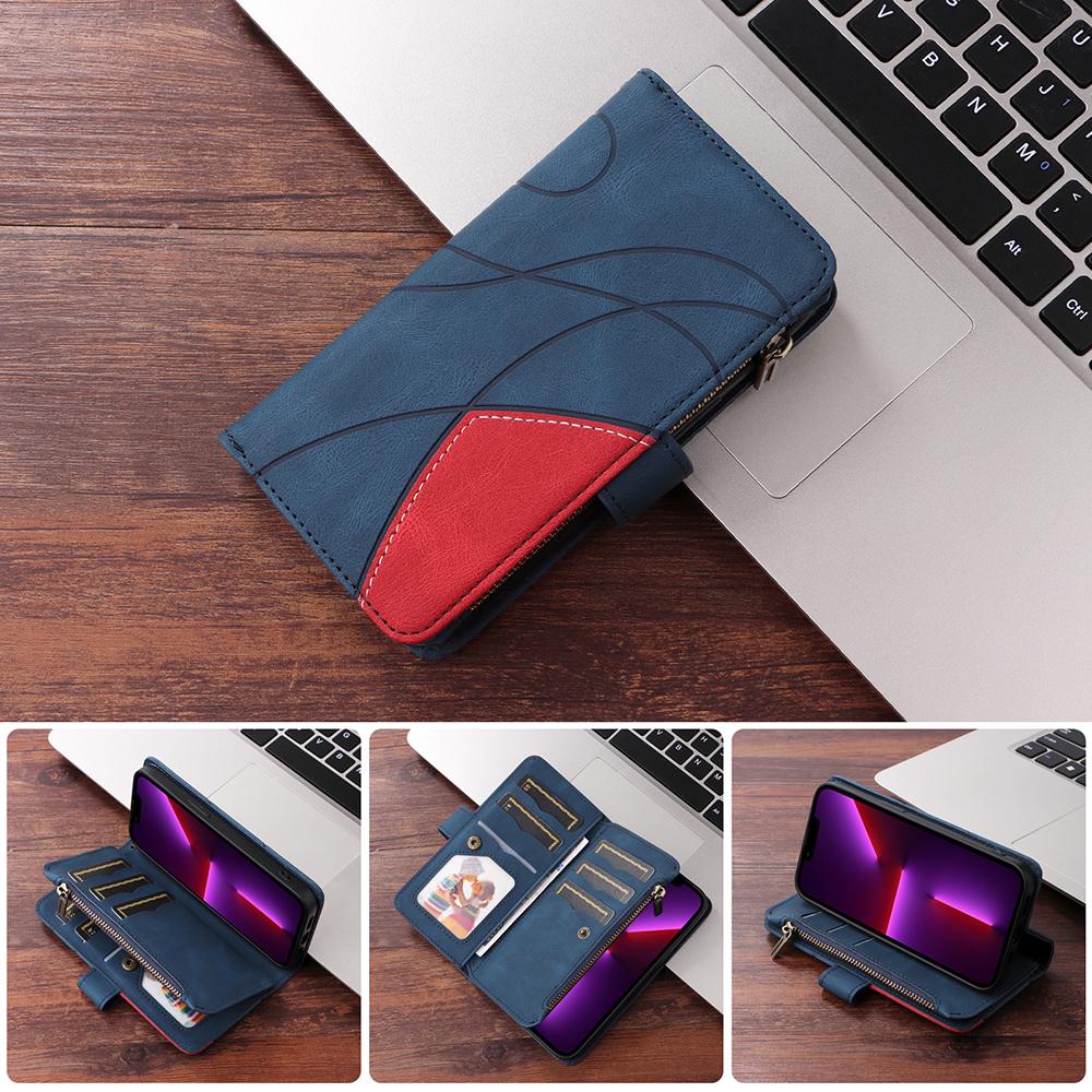 Кошелек на молнии в стиле ретро, ​​кожаный флип-чехол с 9 отделениями для карт для iPhone 15 14 Plus 13 12 11 Pro Max для Samsung S24 S23 S22 S21 S20Ultra Plus Note20Ultra A14 A54