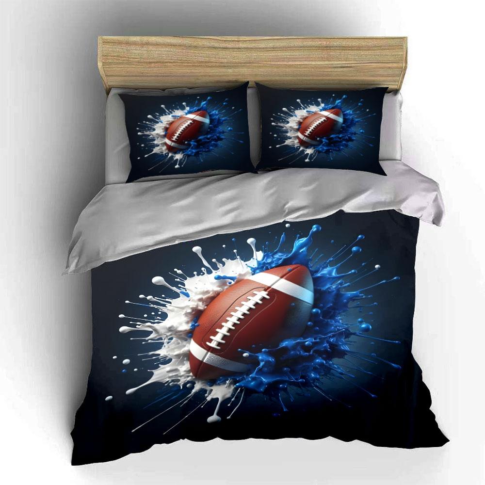Sports-Themed Splashes Football Gear kid's and adults' bedroom decor, Exquisite three-piece bedding set gift